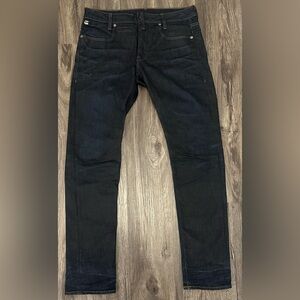 Men’s G-Star G Raw D-Staq 3D 5-Pocket Slim Dark Blue Stretch Jeans - 32 x 32
